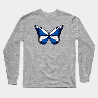 Scottish Flag Butterfly Long Sleeve T-Shirt